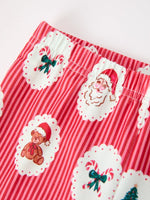 Mommy and Me Christmas Santa Print Pajama Set with Fur Trim by Rylee Faith Designs