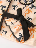 Halloween Bow Print Girls Pajama Set Long Sleeve Top and Shorts by Rylee Faith Designs