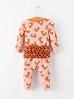 Girls Thanksgiving Pumpkin Pie Baby Girls Sleeper by Rylee Faith Designs