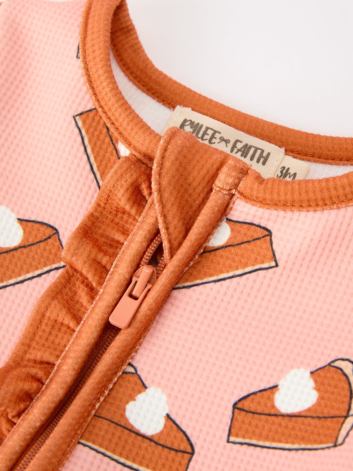 Girls Thanksgiving Pumpkin Pie Baby Girls Sleeper by Rylee Faith Designs
