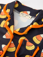 Halloween Candy Corn Mommy and Me Pajama Set Matching Lounge Set by Rylee Faith Designs