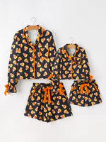 Halloween Candy Corn Mommy and Me Pajama Set Matching Lounge Set by Rylee Faith Designs