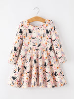 Halloween Black Cat Girls Twirl Dress by Rylee Faith Designs