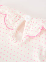 Christmas Smocked Baby Girl Bubble Romper Embroidered Ruffle Collar by Rylee Faith Designs
