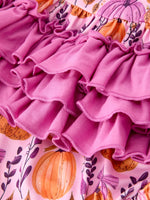 Halloween Thanksgiving Pumpkin Girls Romper with Ruffle Bow by Rylee Faith Designs