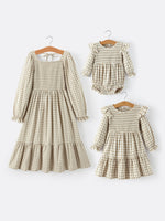 Mommy & Me Fall Plaid Dresses & Baby Bubble by Rylee Faith Designs