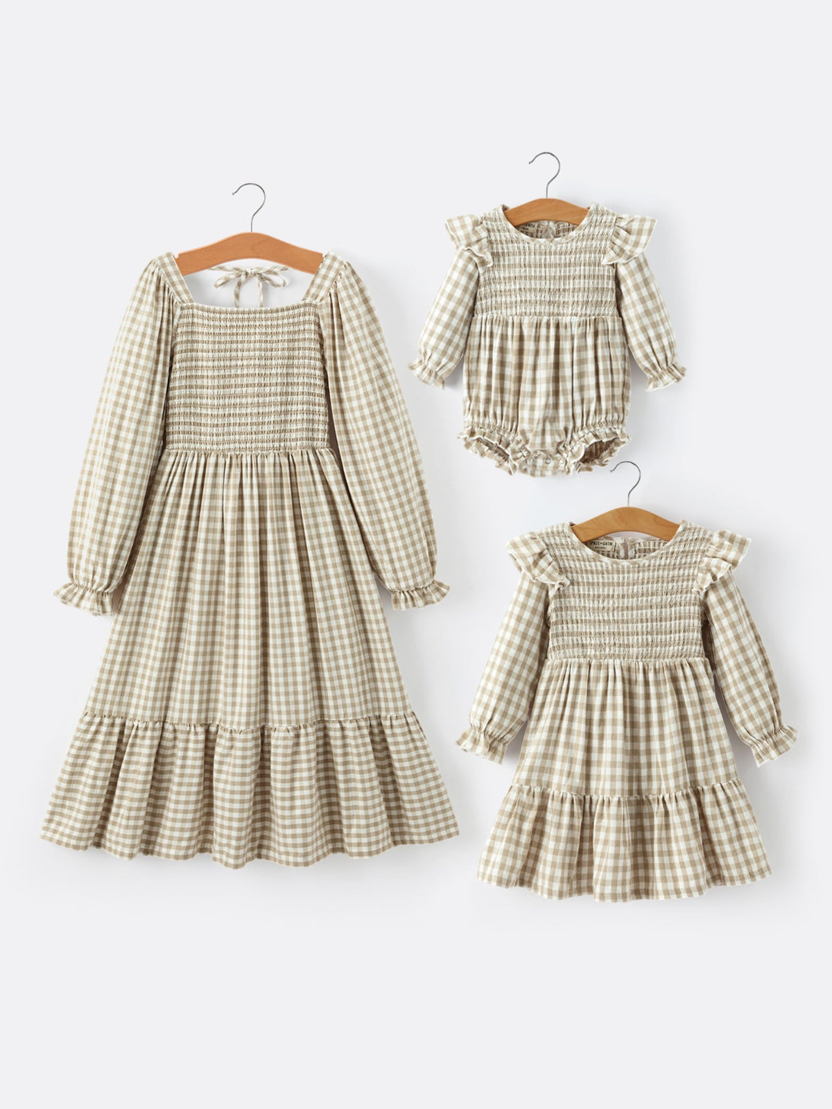Mommy & Me Fall Plaid Dresses & Baby Bubble by Rylee Faith Designs