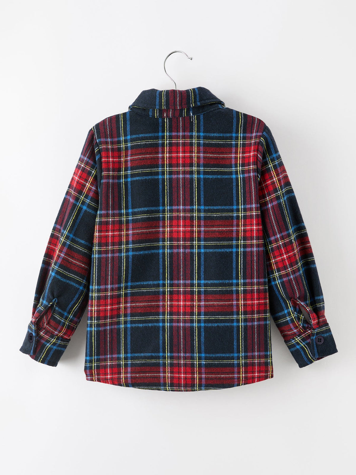 Christmas Boys Red Navy Plaid Button Down Shirt by Rylee Faith Designs