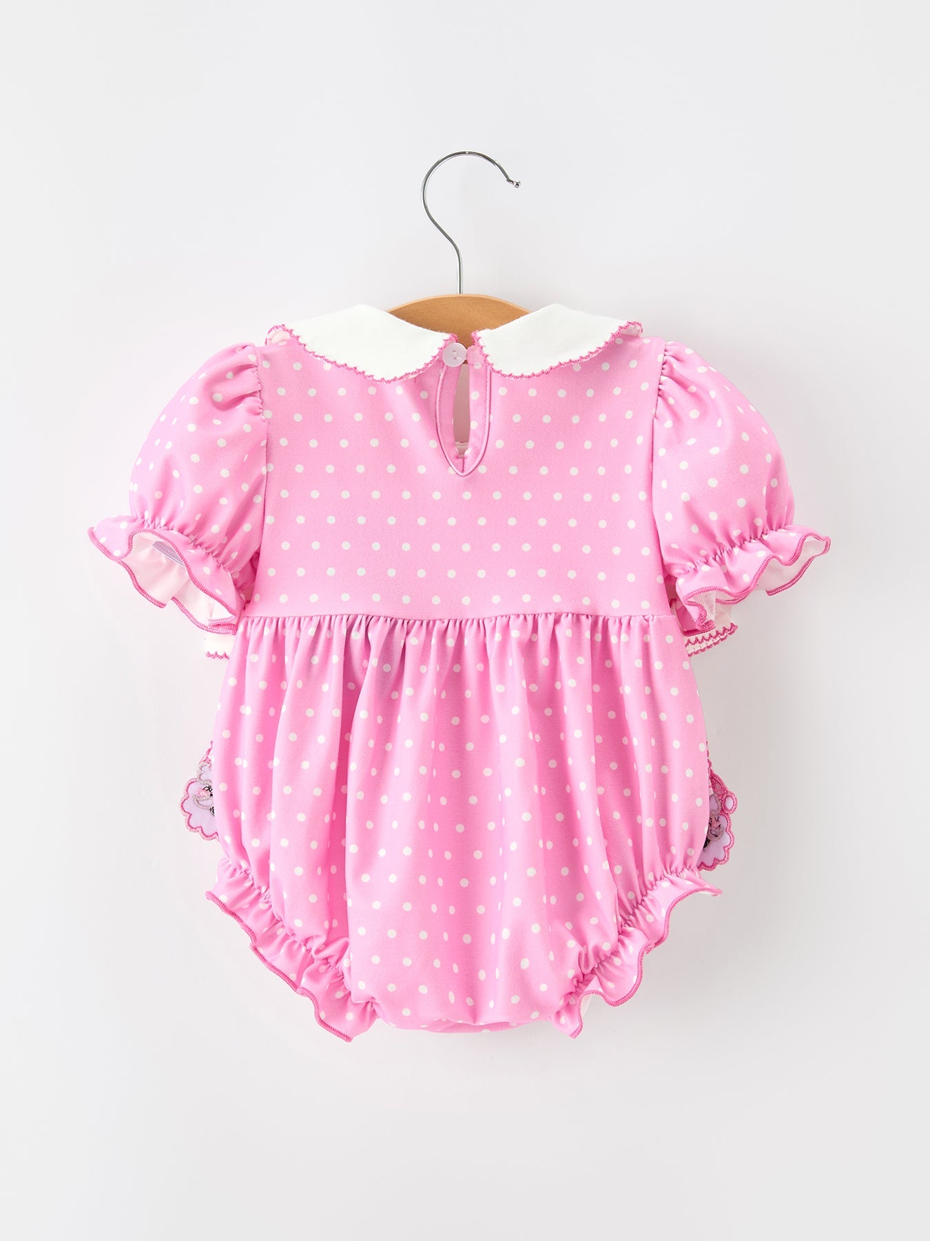 Christmas Baby Girls Santa Bow Peter Pan Collar Romper by Rylee Faith Designs