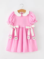 Christmas Girls Santa Bow Peter Pan Collar Dress by Rylee Faith Designs