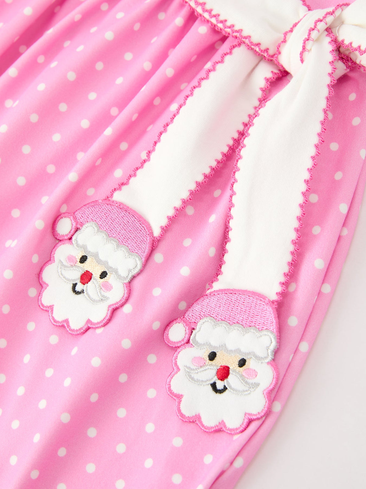 Christmas Girls Santa Bow Peter Pan Collar Dress by Rylee Faith Designs