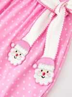 Christmas Girls Santa Bow Peter Pan Collar Dress by Rylee Faith Designs