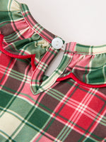 Christmas Girls Plaid Smocked Ruffle Collar Bloomer Set by Rylee Faith Designs