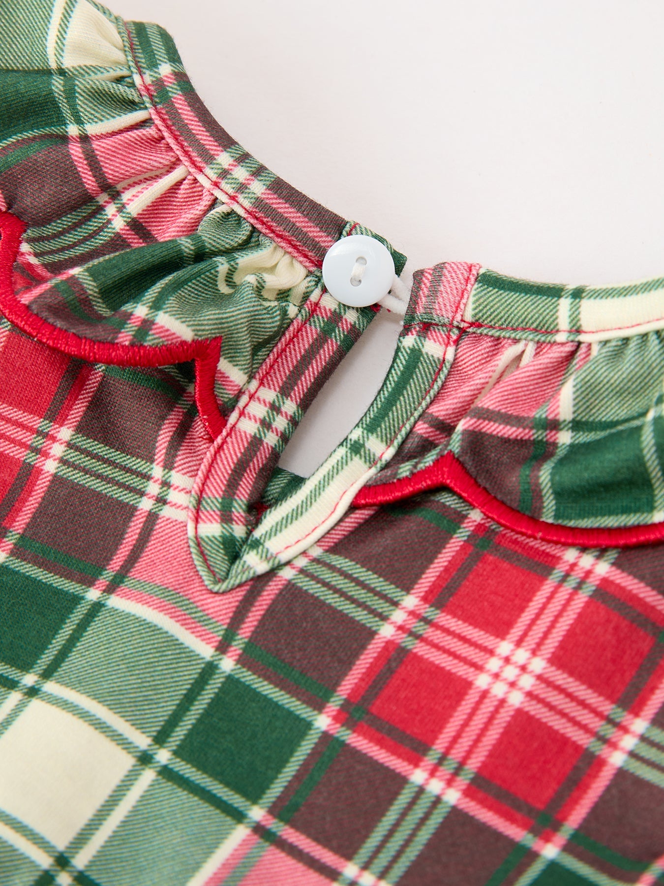 Christmas Girls Plaid Smocked Ruffle Collar Bloomer Set by Rylee Faith Designs