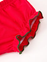 Christmas Girls Plaid Smocked Ruffle Collar Bloomer Set by Rylee Faith Designs