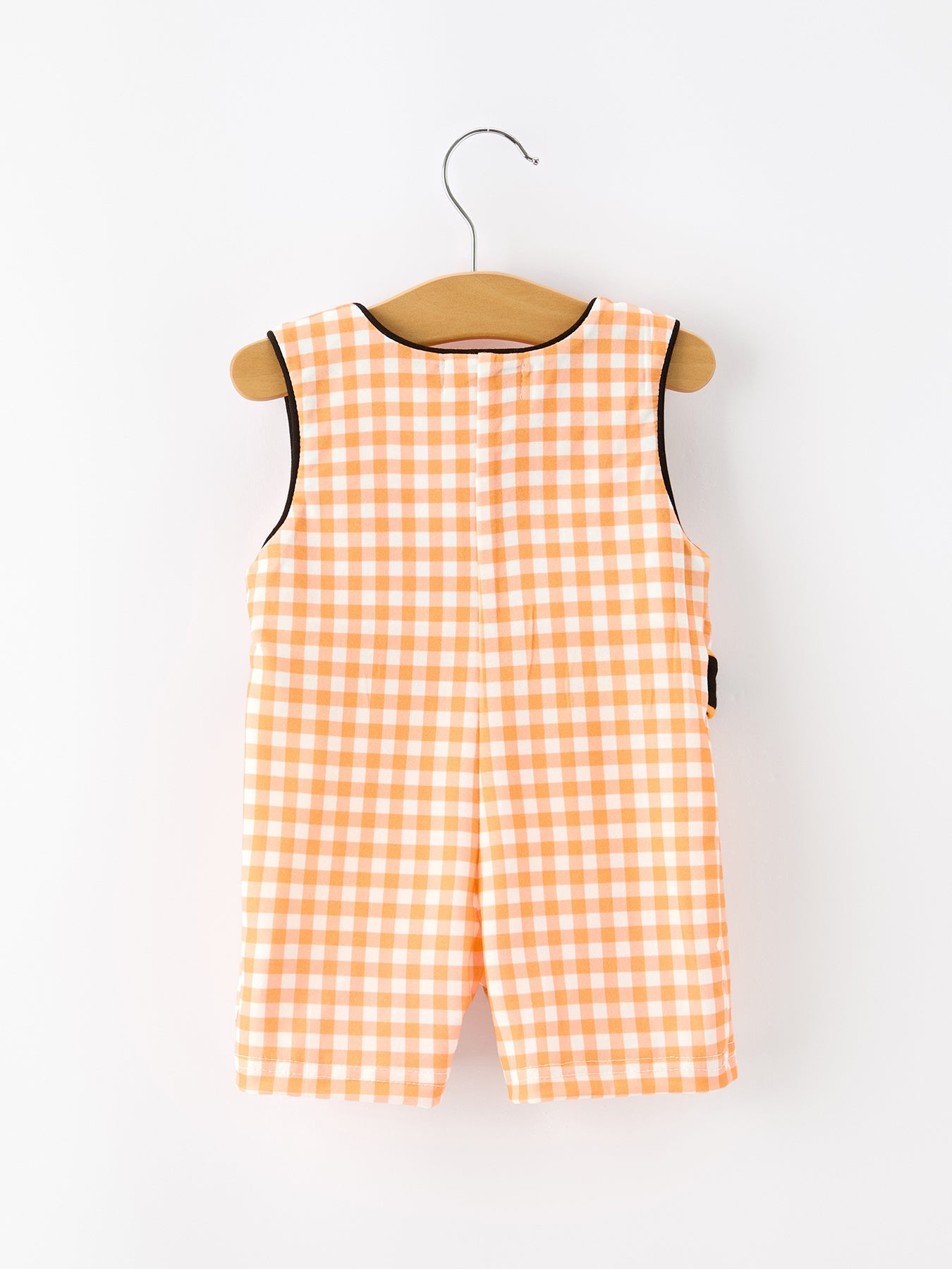 Boys Halloween Dog Pumpkin Jonjon Plaid Trim Outfit by Rylee Faith Designs