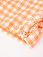 Boys Halloween Dog Pumpkin Jonjon Plaid Trim Outfit by Rylee Faith Designs