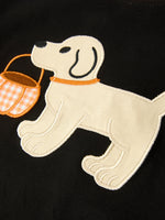 Boys Halloween Dog Pumpkin Outfit Set Plaid Pants by Rylee Faith Designs