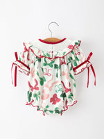 Christmas Baby Girls Holly Jolly Smocked Bubble Romper by Rylee Faith Designs