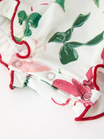 Christmas Baby Girls Holly Jolly Smocked Bubble Romper by Rylee Faith Designs