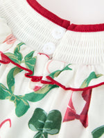Christmas Baby Girls Holly Jolly Smocked Bubble Romper by Rylee Faith Designs