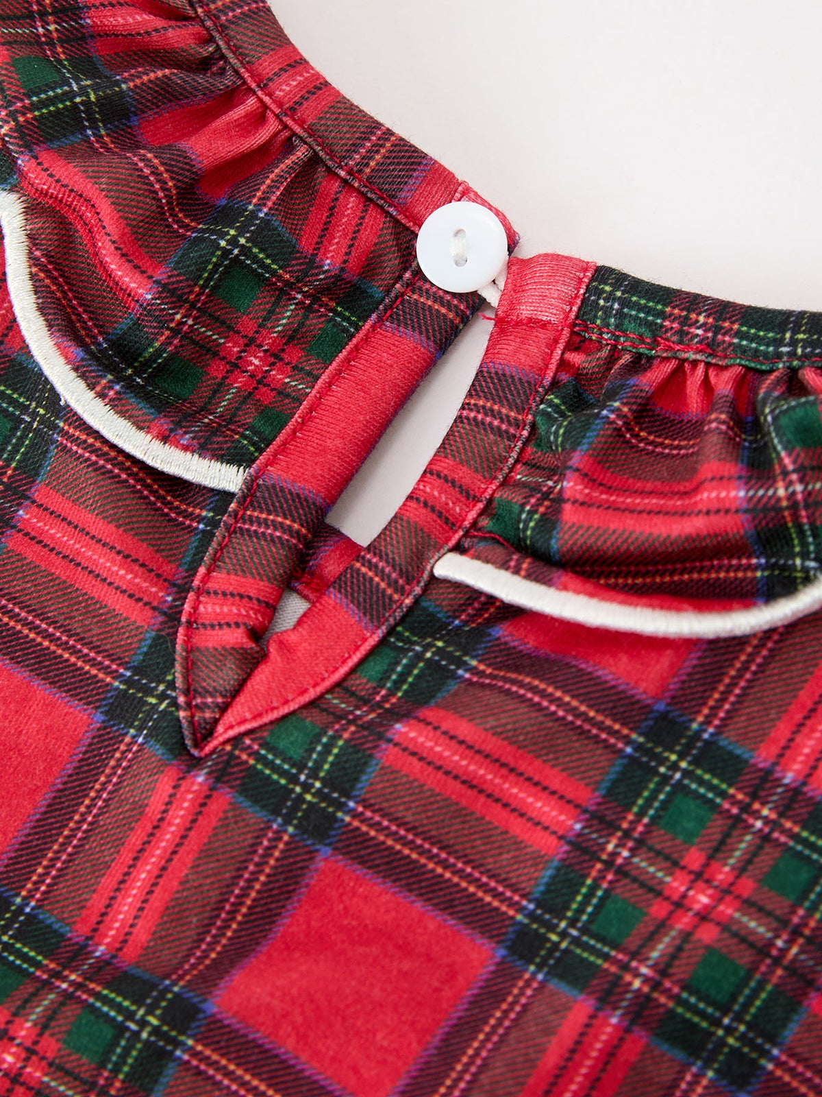 Christmas Girls Plaid Puppy Smocked Ruffle Collar Dress by Rylee Faith Designs