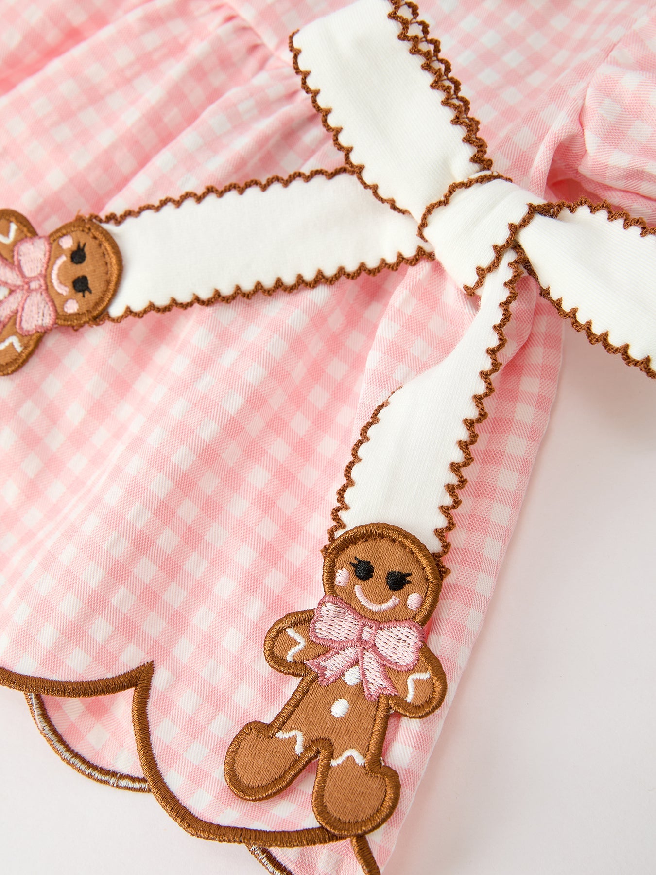 Christmas Girls Gingerbread Peter Pan Collar Bloomer Set by Rylee Faith Designs