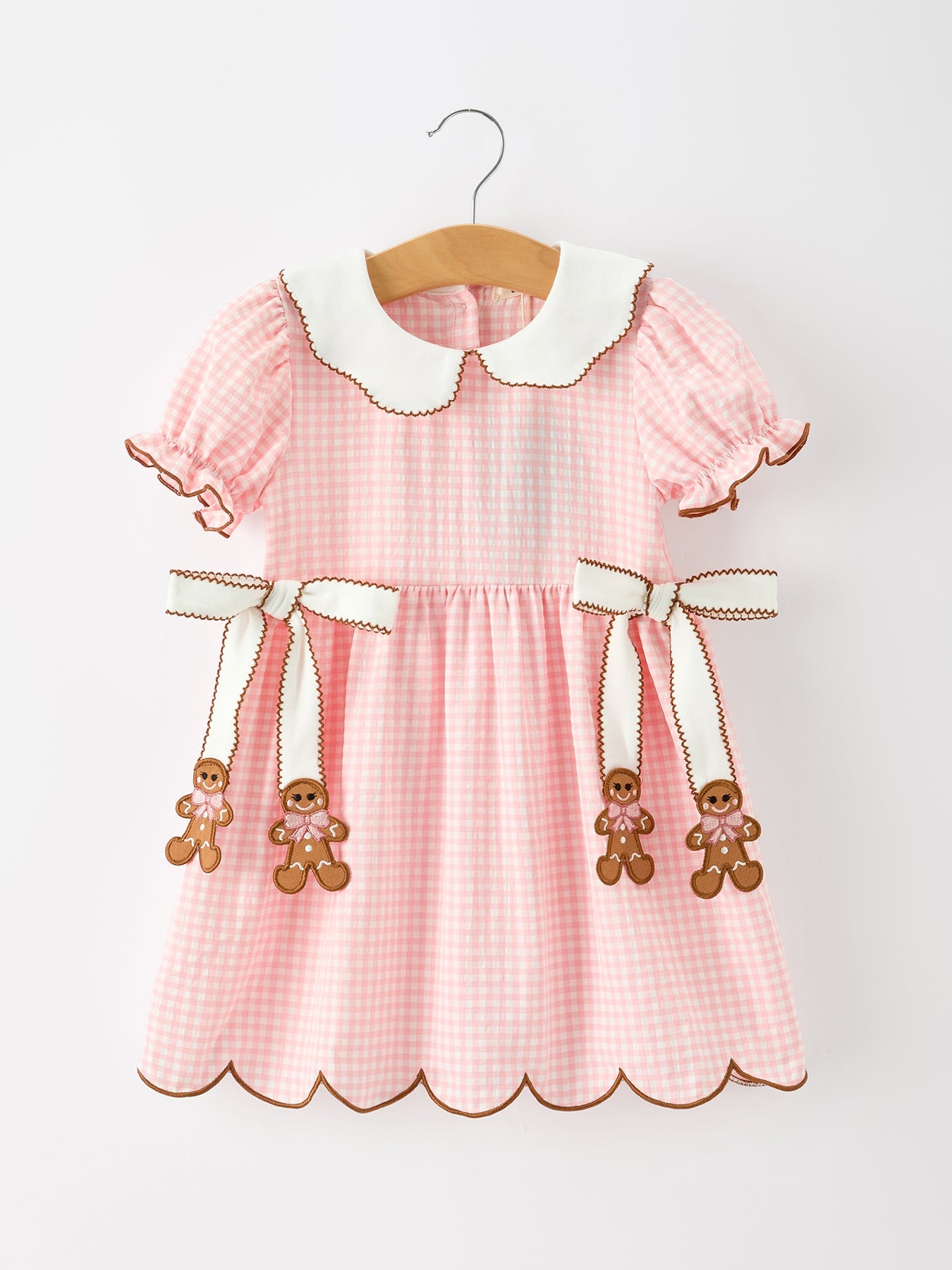 Christmas Girls Gingerbread Peter Pan Collar Dress