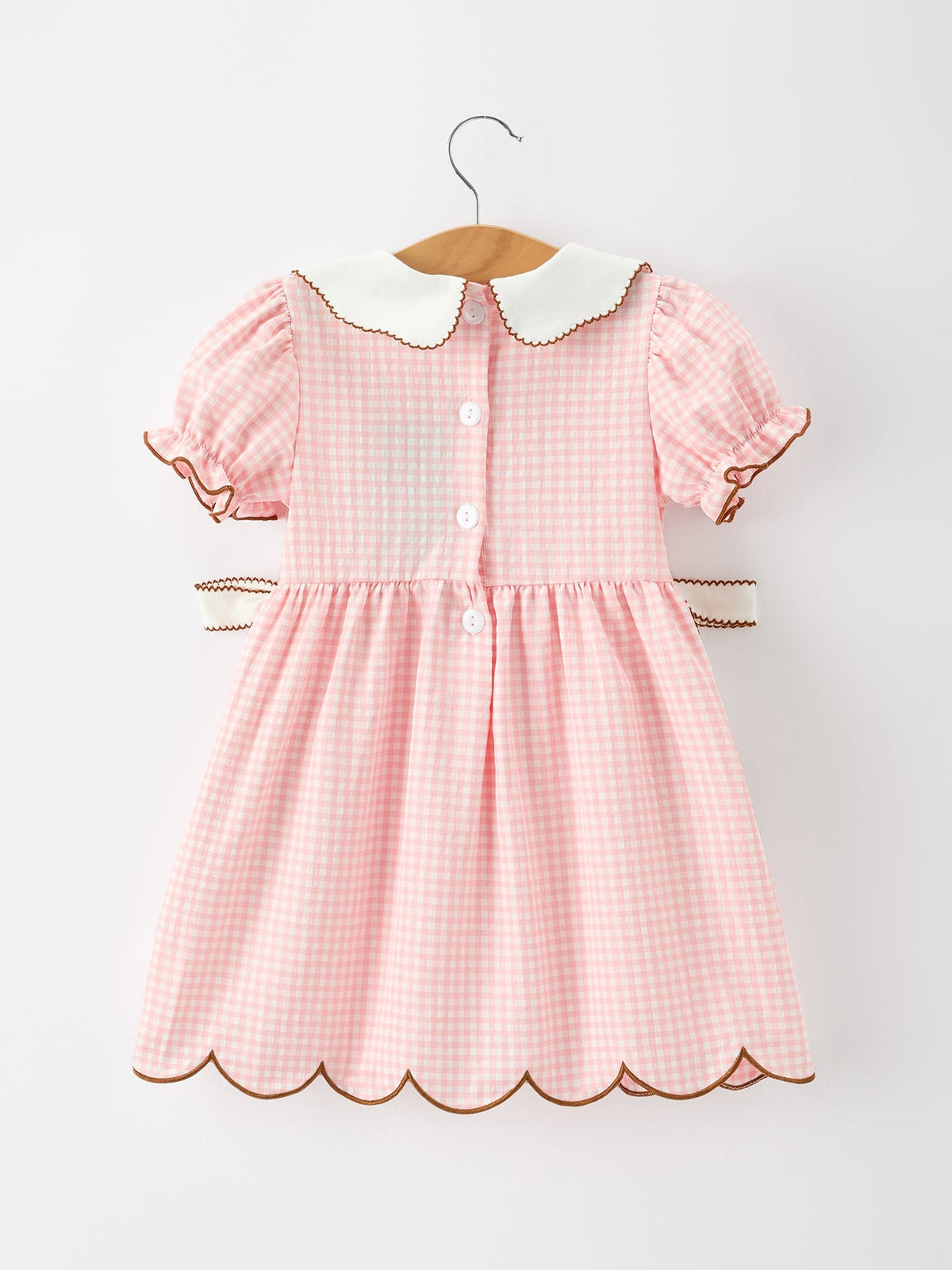 Christmas Girls Gingerbread Peter Pan Collar Dress by Rylee Faith Designs
