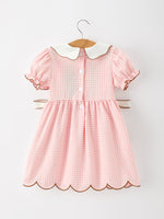 Christmas Girls Gingerbread Peter Pan Collar Dress by Rylee Faith Designs