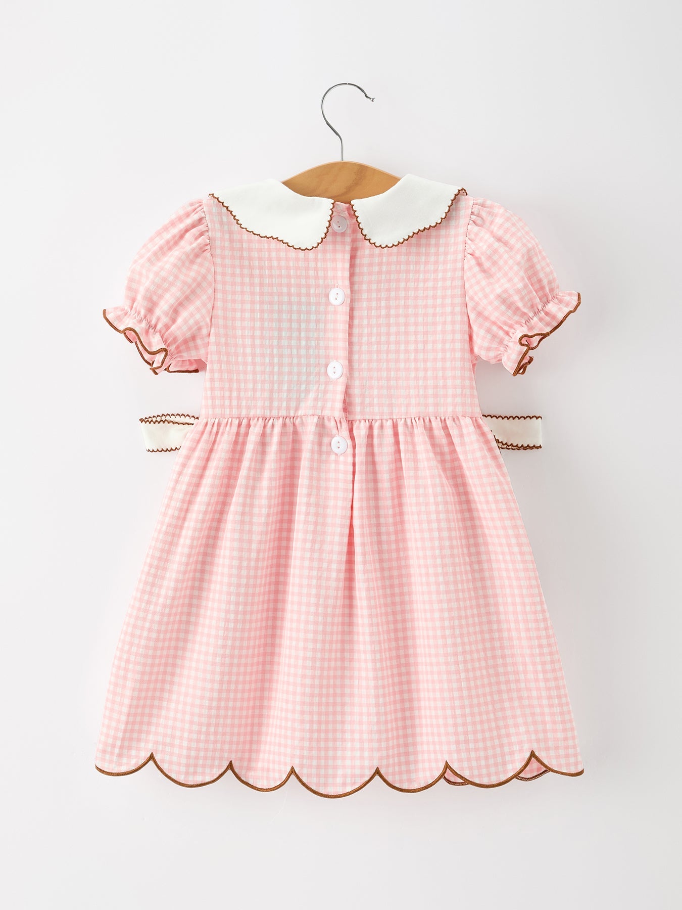 Christmas Girls Gingerbread Peter Pan Collar Dress by Rylee Faith Designs
