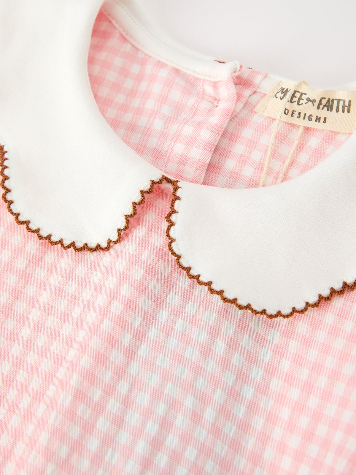 Christmas Girls Gingerbread Peter Pan Collar Dress by Rylee Faith Designs