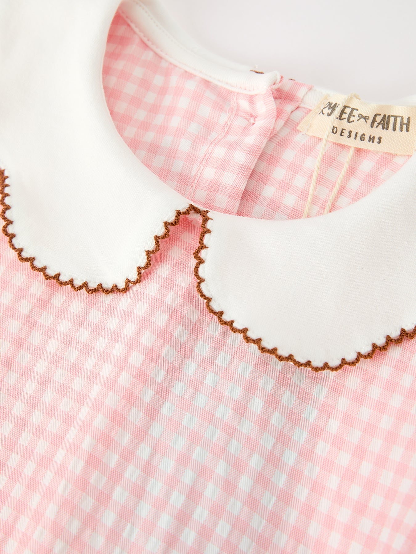 Christmas Girls Gingerbread Peter Pan Collar Dress by Rylee Faith Designs