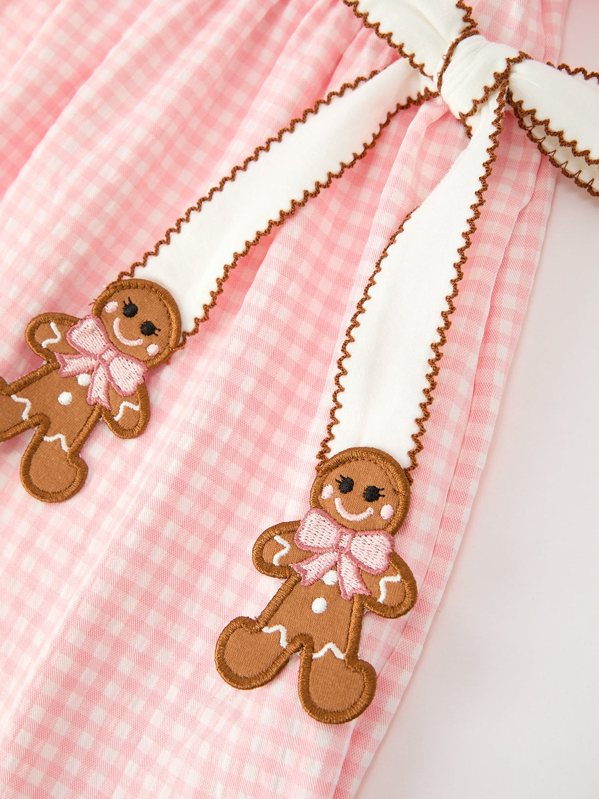 Christmas Girls Gingerbread Peter Pan Collar Dress by Rylee Faith Designs