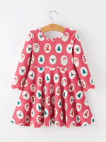 Christmas Girls' Santa and Tree Striped Dress by Rylee Faith Designs