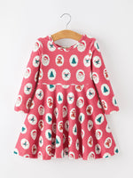 Christmas Girls' Santa and Tree Striped Dress by Rylee Faith Designs