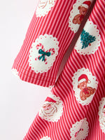 Christmas Girls' Santa and Tree Striped Dress by Rylee Faith Designs