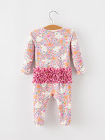Halloween Ghost Baby Zip Romper Ruffle Trim by Rylee Faith Designs