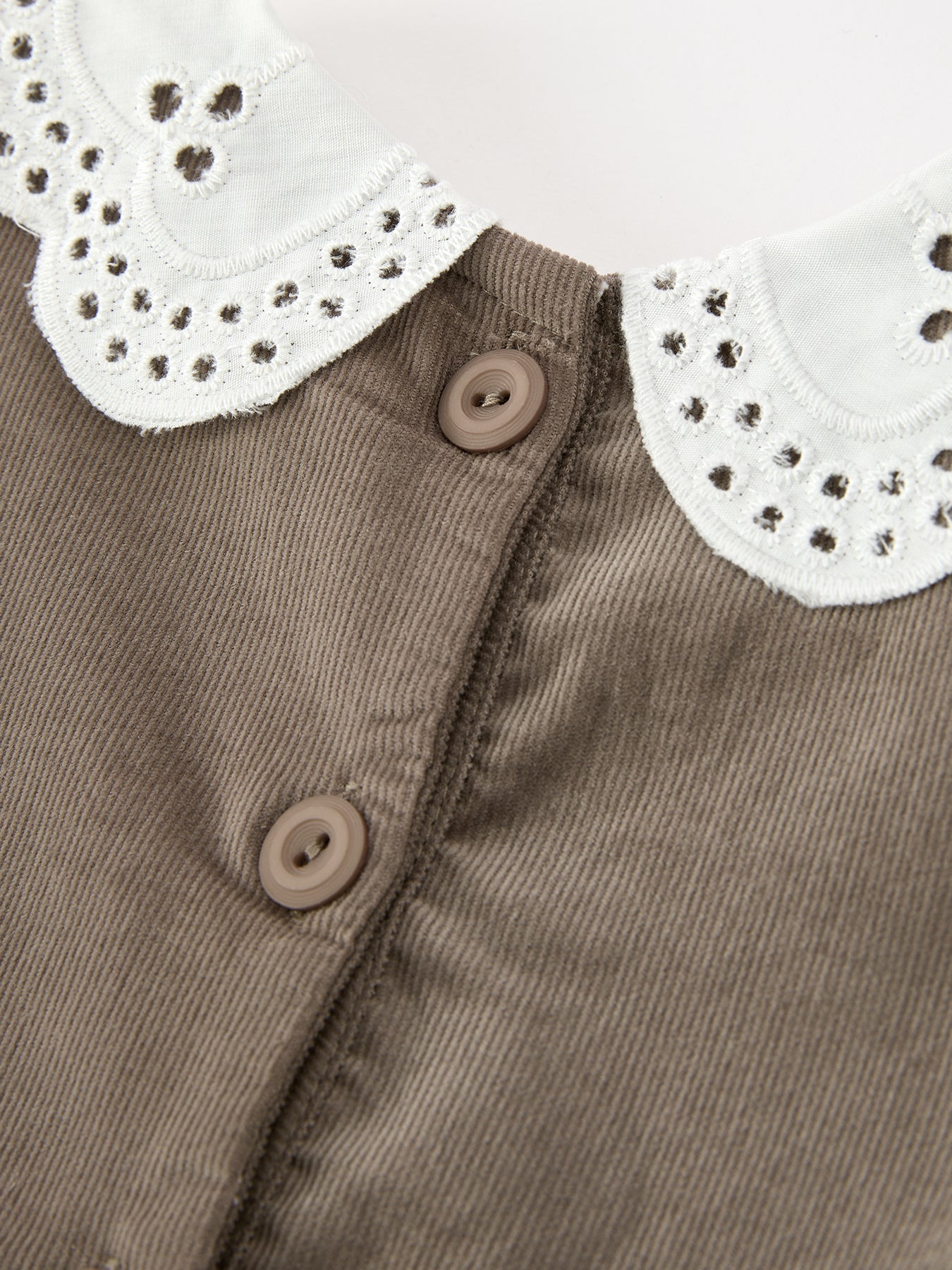 Fall Girls Pumpkin Smocked Eyelet Collar Corduroy Dress by Rylee Faith Designs