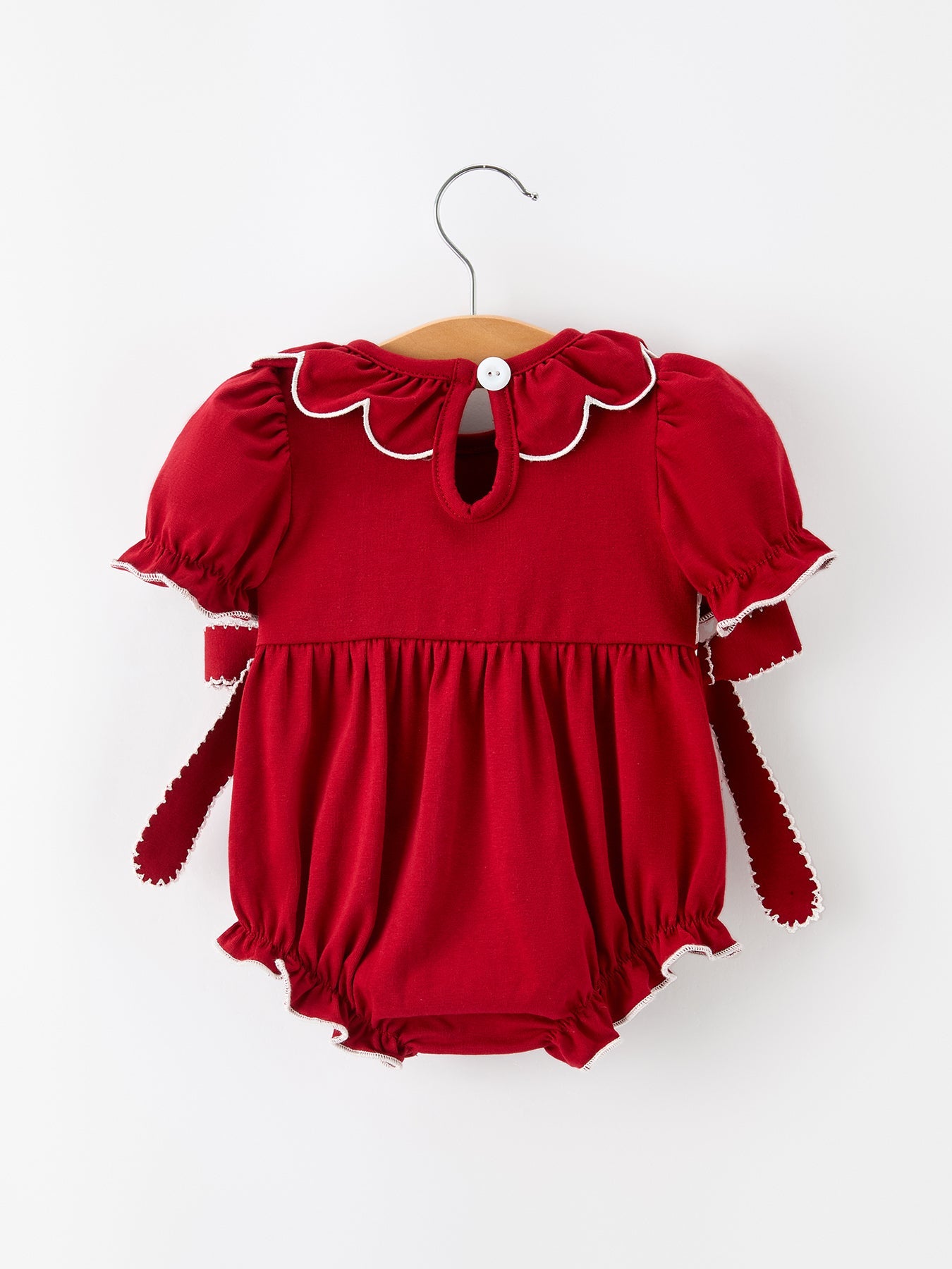 Baby Girls Christmas Reindeer Smocked Bubble Romper by Rylee Faith Designs