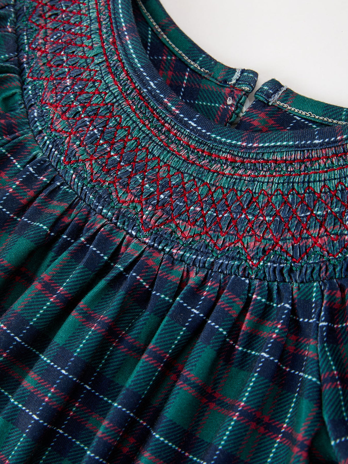 Girls Christmas Plaid Smocked Bubble Romper by Rylee Faith Designs