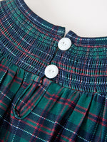Girls Christmas Plaid Smocked Bubble Romper by Rylee Faith Designs