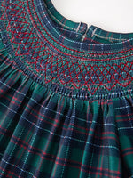 Christmas Girls Plaid Smocked Dres Puff Sleeves by Rylee Faith Designs