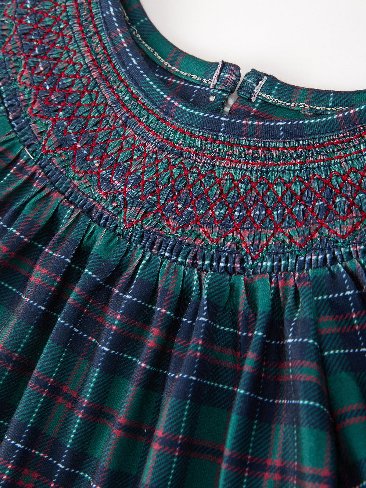 Christmas Girls Plaid Smocked Dres Puff Sleeves by Rylee Faith Designs