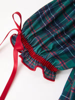 Christmas Girls Plaid Smocked Dres Puff Sleeves by Rylee Faith Designs