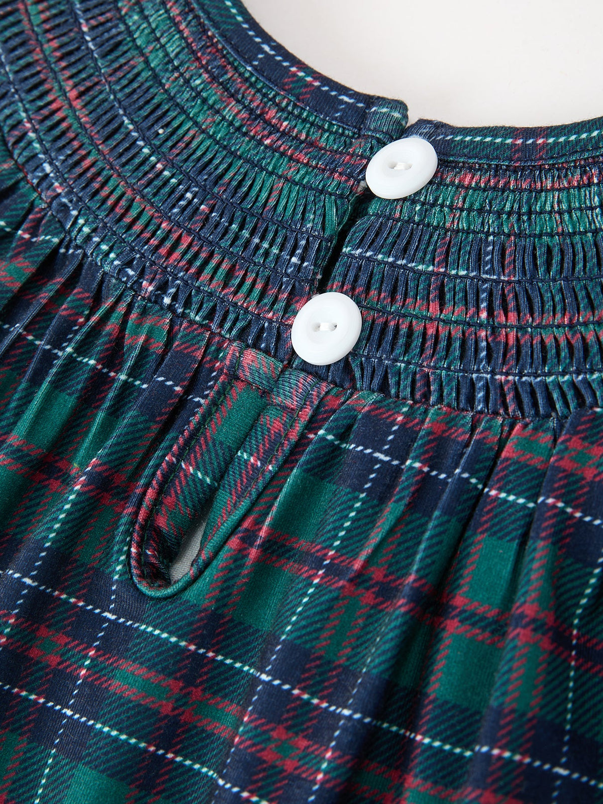 Christmas Girls Plaid Smocked Dres Puff Sleeves by Rylee Faith Designs