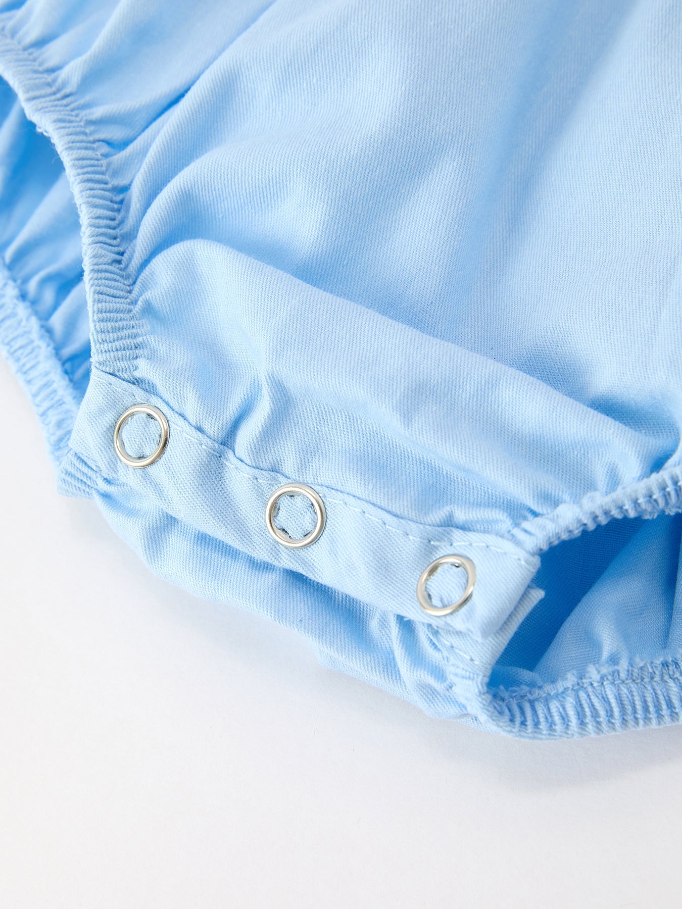 Christmas Nativity Embroidered Baby Boy Blue Smocked Romper by Rylee Faith Designs