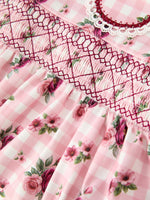 Fall Toddler Girls Vintage Smocked Floral Dress by Rylee Faith Designs