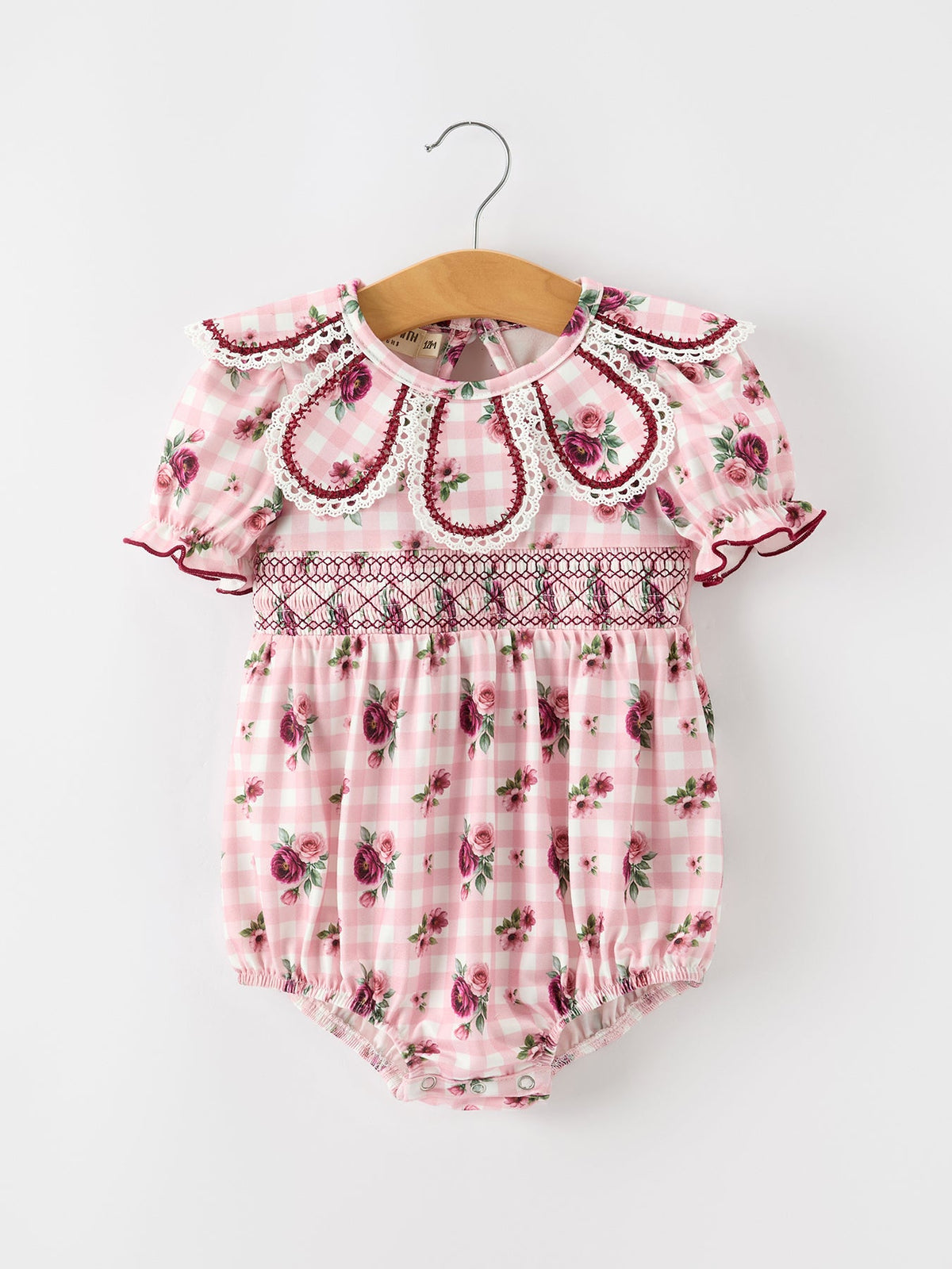 Fall Baby Girls Vintage Smocked Floral Romper by Rylee Faith Designs