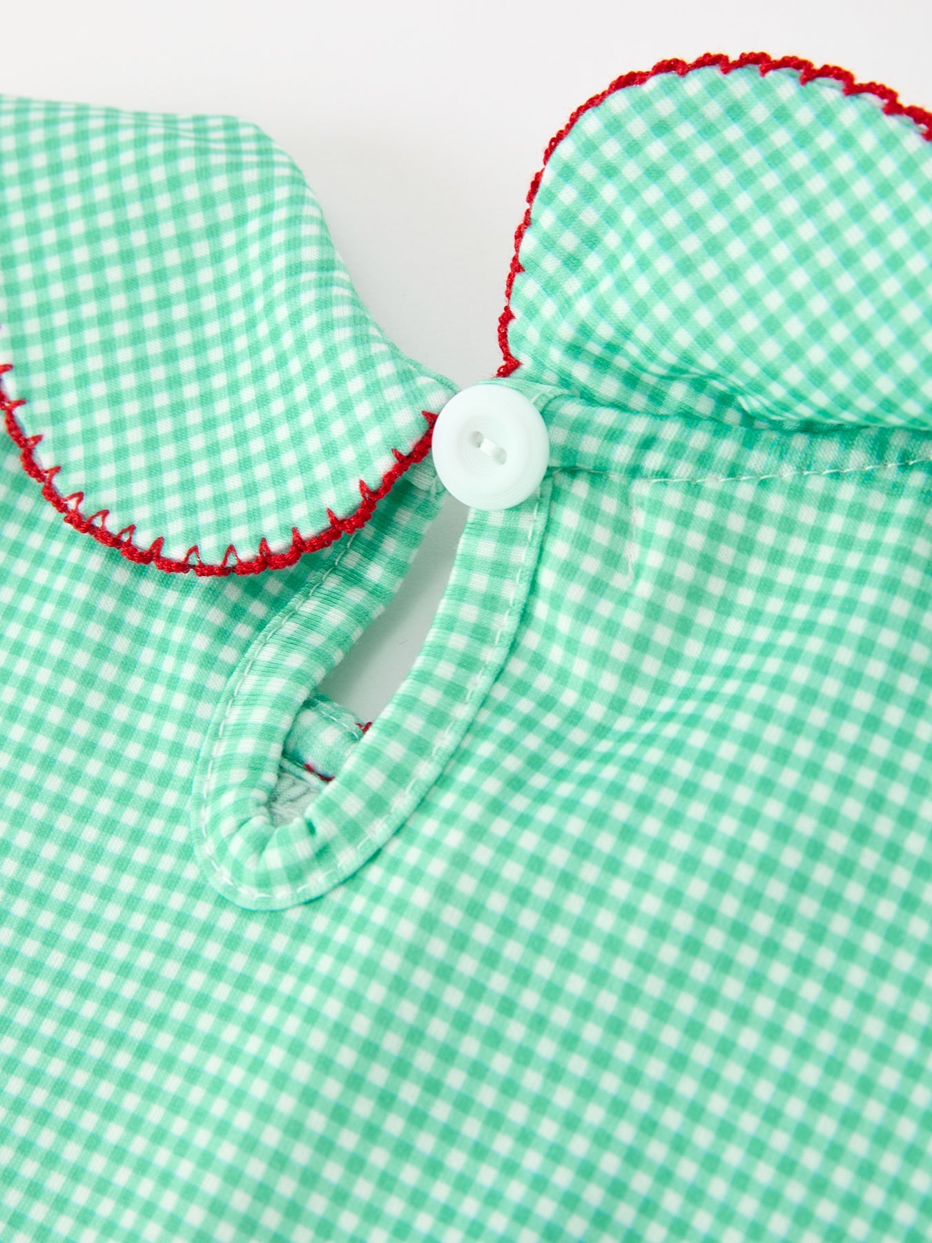 Christmas Girls Green Plaid Smocked Bow Peter Pan Collar Dress by Rylee Faith Designs